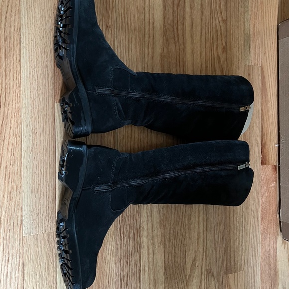 La Canadienne HELENE SHEARLING-LINED SUEDE BOOT Size 6 (36.5 EU) - Black suede - Picture 2 of 7